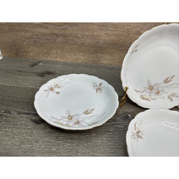 Crown Heiden Bavaria Porcelain Salad Plates 7.5” Scalloped Edge & Gold Rim-4 Pc - Picture 5 of 10